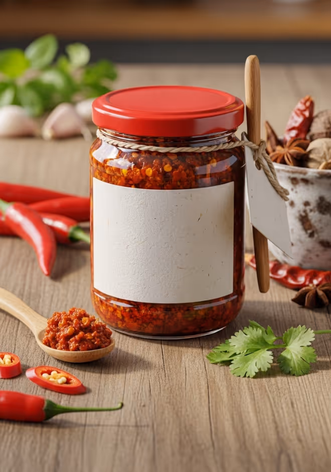 น้ำพริกนรก | ตัวอย่างผลงานสินค้า จากโรงงานผลิตน้ำพริก P.P.N. Foods สร้างแบรนด์ OEM ครบวงจร
